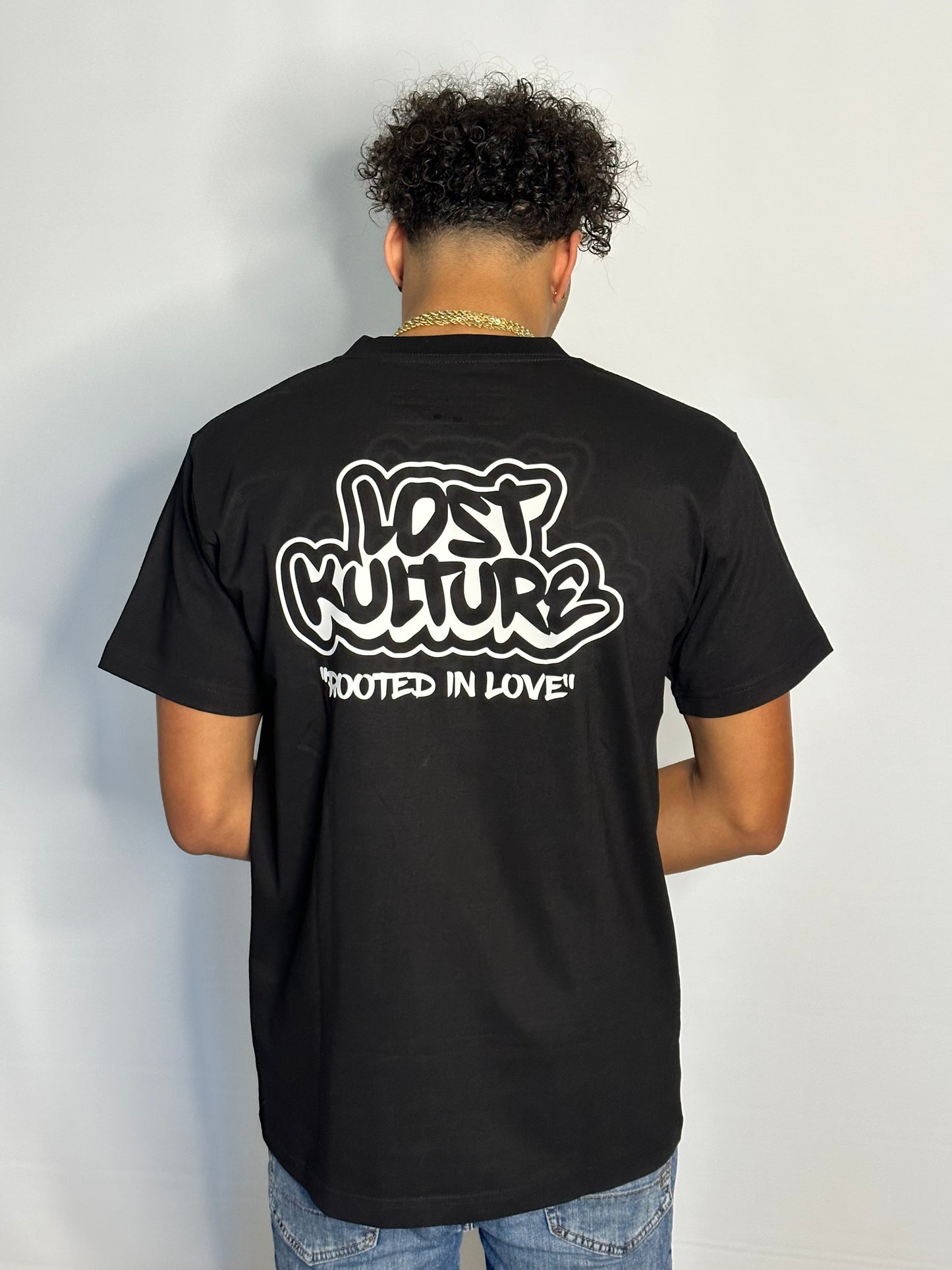 Men wearing Rooted in Love T-Shirt a product from lost kulture the best clothing store, best men clothing brands best clothing for men clothing stores online clothing